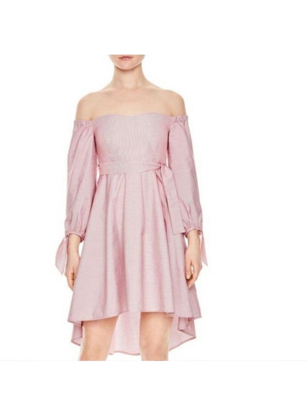 Sandro Hanoi Rose Off-Shoulder High-Low Dress